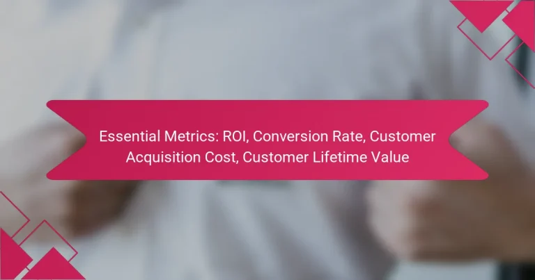 Essential Metrics: ROI, Conversion Rate, Customer Acquisition Cost, Customer Lifetime Value