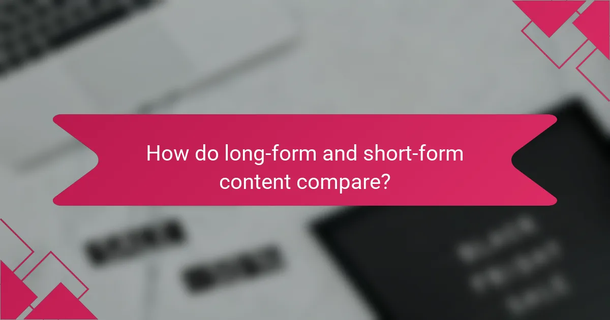 How do long-form and short-form content compare?