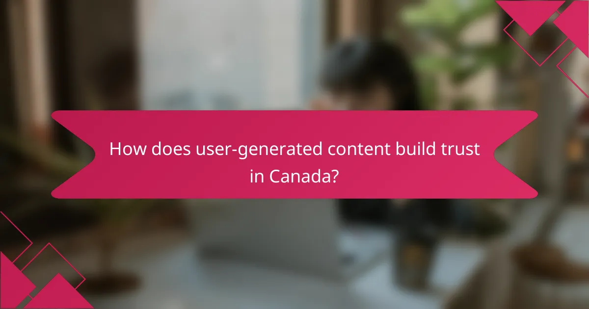 How does user-generated content build trust in Canada?