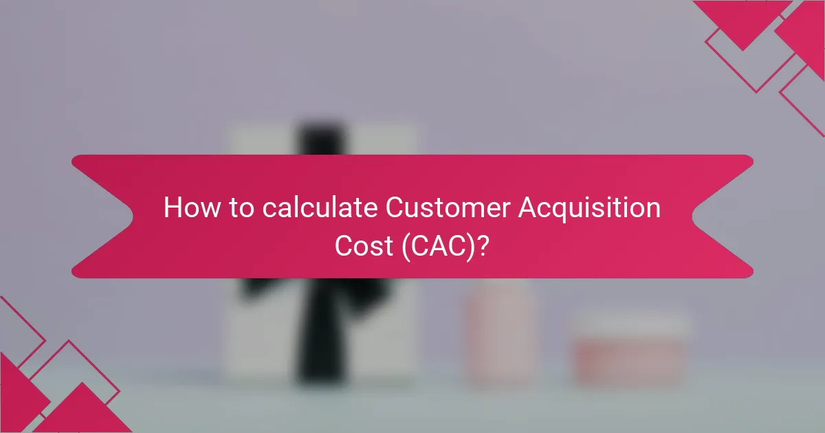 How to calculate Customer Acquisition Cost (CAC)?