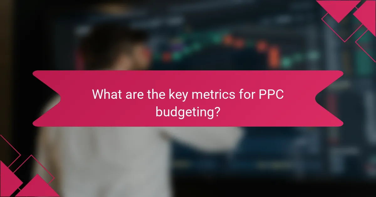 What are the key metrics for PPC budgeting?