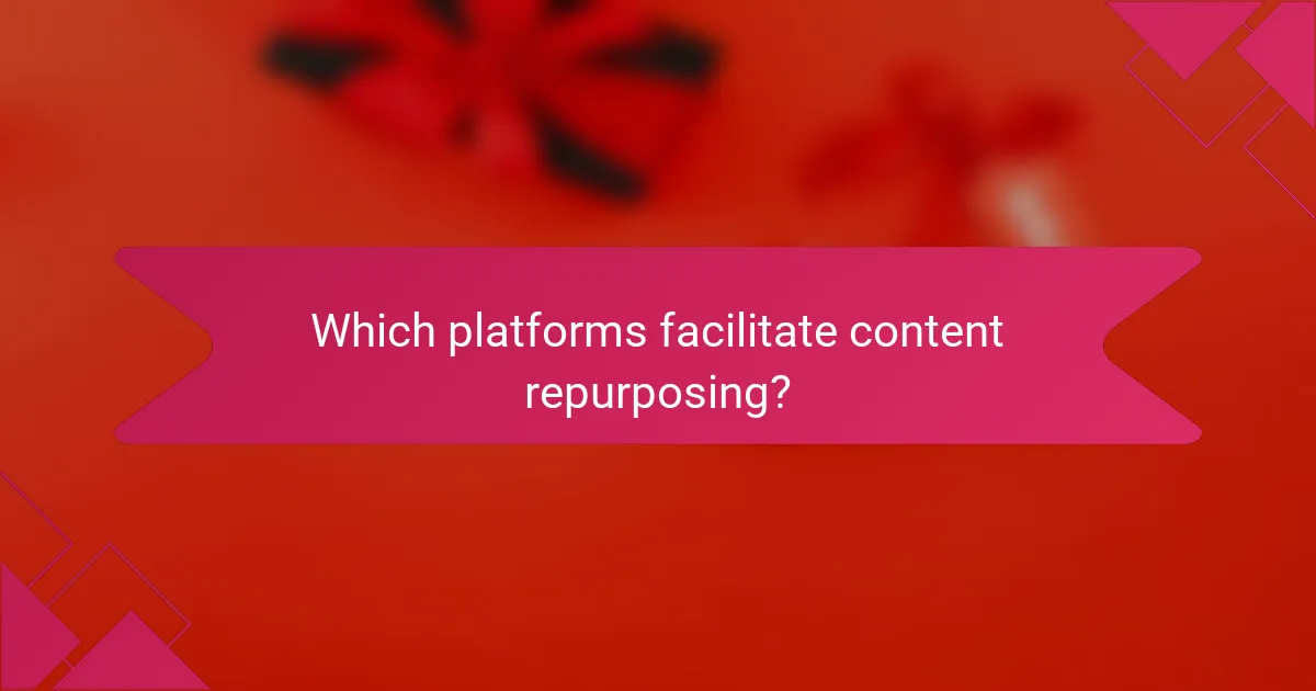 Which platforms facilitate content repurposing?